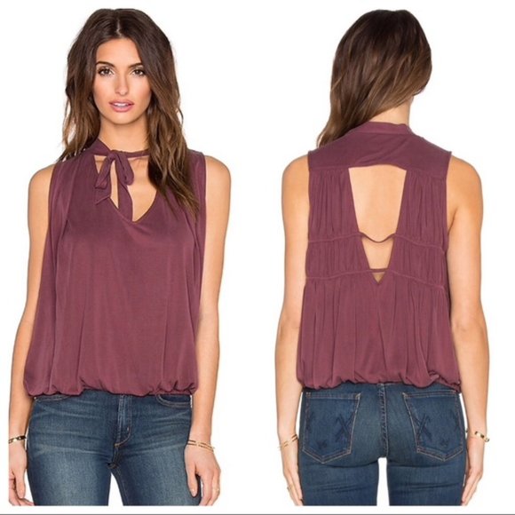 Free People Forget Me Not Tie-Neck Tank Shiraz XS - Picture 4 of 16